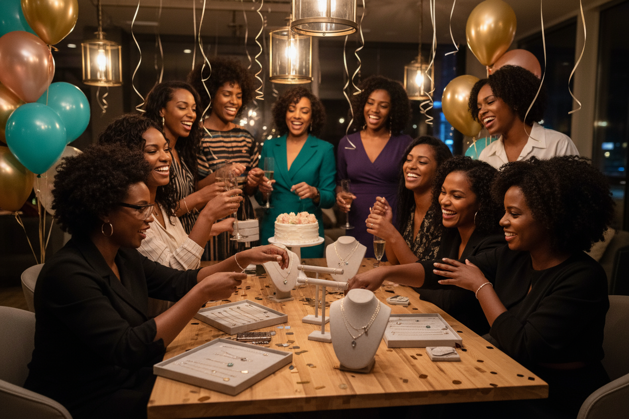 african american birthday party permanent Jewelry