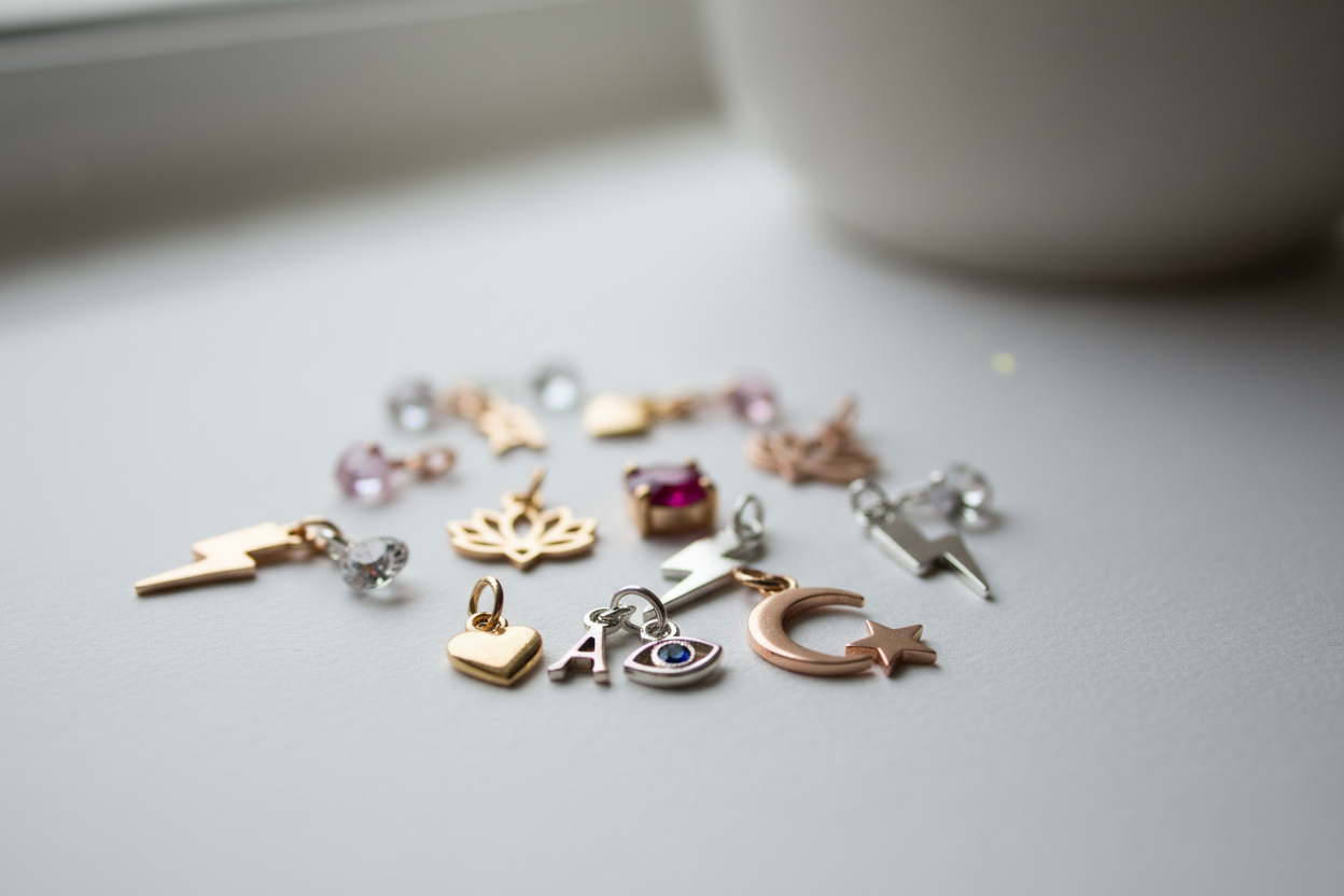 image of a collection of charms for permanent jewelry
