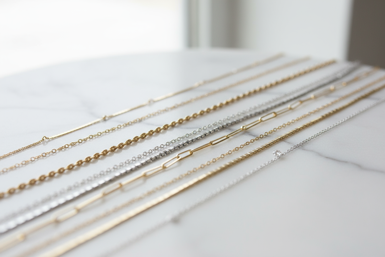 permanent jewelry dainty size chains